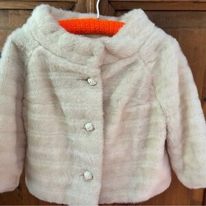 Woman’s Vintage Cream Faux Fur Coat